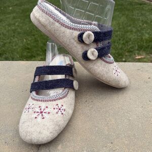 Sundance Fondo Gomma Italian Wool Chalet Slippers EU 41, US 9.5 Made in Italy